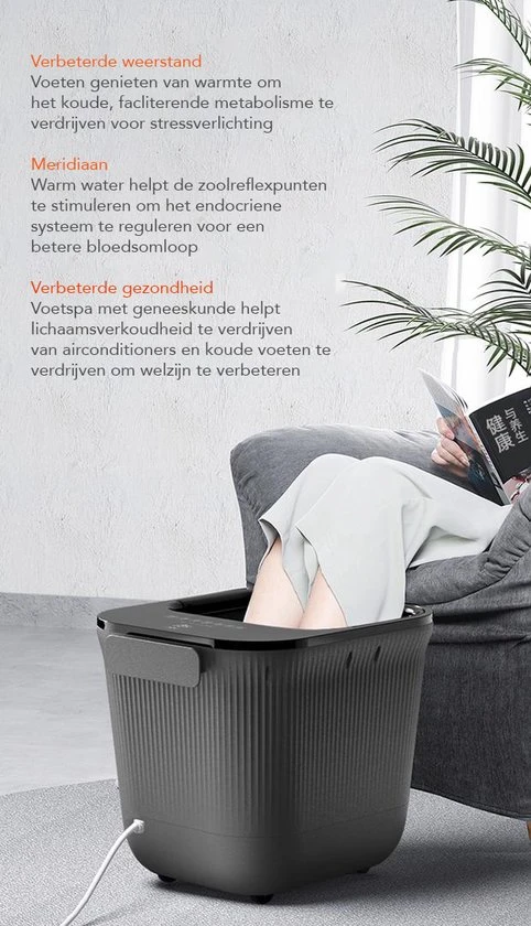 JUCAGO Elektrisch Voetenbad - Automatische Voetmassage - Voetbad Met Massage - Shiatsu - Voetenbadje - 12L - Image 7