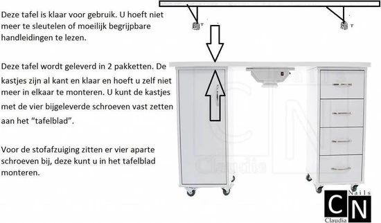 Mega Beauty Shop® Manicuretafel Met Afzuiging - Image 2