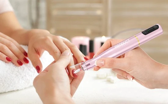 ProductPlanet Premium Draadloze Elektrische Nagelvijl Set 2022 - Nagelvijl Electrisch - Manicure En Pedicure Set - Electrische Nagelvijl - 60 Schuurrolletjes & 5 NagelFrees Bitjes - Roze - Image 3