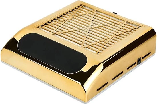 Victoria Nails Pro Nagelstofafzuiger - Afstofzuiger - Nail Dust Collector - Stofzuiger Voor Nail Salon - Nagels - Acrylnagels - Nepnagels - Gelnagels - Electrische Nagelstofzuiger - Tafelafzuiging. - Goud Kleur Met Filter - 80Watt - Manicure/Pedicure Handen En Voeten