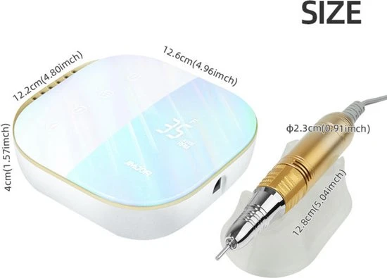 CACCIO? NAILS 2022 Premium Draadloze - Oplaadbare Nagelfrees - Gradient Green - 35000 RPM - Inclusief 4 Bitjes - 2022 Nieuw Model - Draagbaar - Professioneel - Image 5