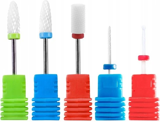 Merkloos Keramische Nagelfrees Bitjes - Set Van 5 - Voor Het Verwijderen Van Hybriden, Acryl En Gel ? Manicure En Pedicure