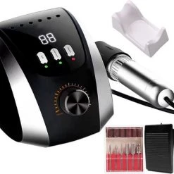 CACCIO? NAILS 2022 Nagelfrees-M13 Electrische Nagelvijl-Inclusief 6 Bitjes -Nagelboor-Acrylnagels - Gelnagels - Manicure/Pedicure Handen En Voeten - Nagels - Nail Drill Machine - 35000 RPM - Zwart - Inclusief 6 Bitjes - Hoge Kwaliteit - Nagelstudio - Professioneel