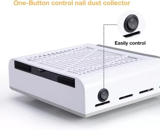 Victoria Nails Pro Nagelstofafzuiger - Afstofzuiger - Nail Dust Collector - Stofzuiger Voor Nail Salon - Nagels - Acrylnagels - Nepnagels - Gelnagels - Electrische Nagelstofzuiger - Tafelafzuiging. - Goud Kleur Met Filter - 80Watt - Manicure/Pedicure Handen En Voeten - Image 3