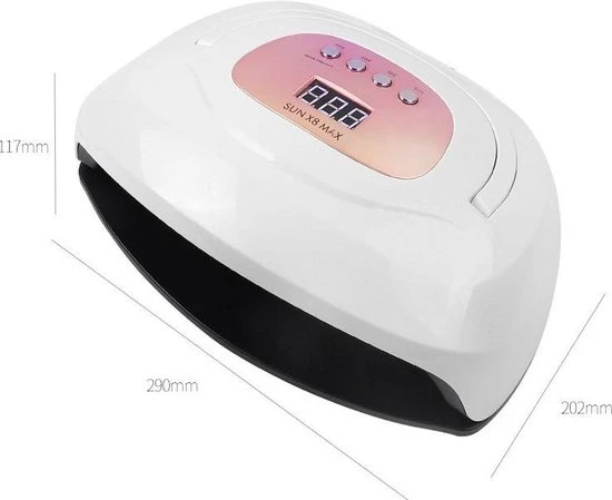 Nageldroger - SUN X8 Max - UV LED Lamp Nagels - 57 LED - Nagel - UV - LED Lamp - Nagellamp - Nail Dryer - Nagels - Salon - Professioneel - 2 Handen - 180 Watt - Model 2021 - Image 5