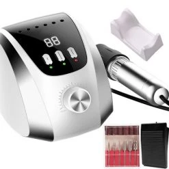 CACCIO® NAILS 2022 Nagelfrees-M13 Electrische Nagelvijl-Inclusef 6 Bitjes - Nagelboor - Acrylnagels - Gelnagels - Manicure/Pedicure Handen En Voeten - Nagels - Nail Drill Machine - 35000 RPM - Wit - Inclusief 6 Bitjes - Hoge Kwaliteit - Nagelstudio - Professioneel