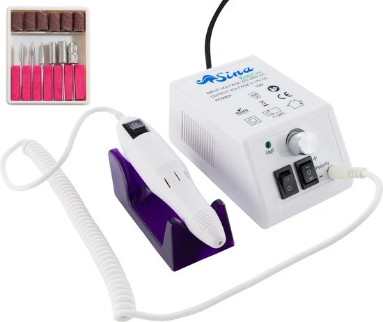 SINA Professionele Freesmachine Manicure Pedicure Nagelfrees Nagels Design Wit