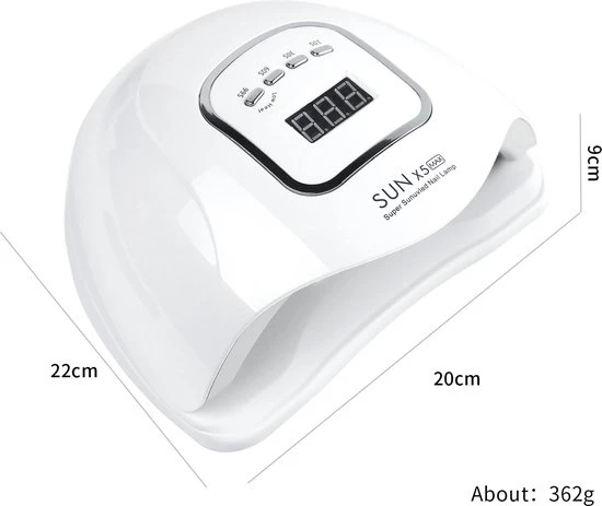 CACCIO? NAILS Victoria Nails Pro - 150W/45 LEDs - 2 In 1 UV/leD Lamp - 2021 SUNX5 MAX UV/LED Lamp - Manicure/Pedicure Handen En Voeten - Gellak - Gelnagels - Acrylnagels - Top Coat-Led Nagellamp-Uv Nagellamp-Nagels-Nageldroger - Nagel Tafellamp - Image 8