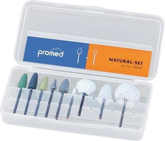 PROMED Nagel Frees Bitjes Set NATURAL Voor Manicure En Pedicure.