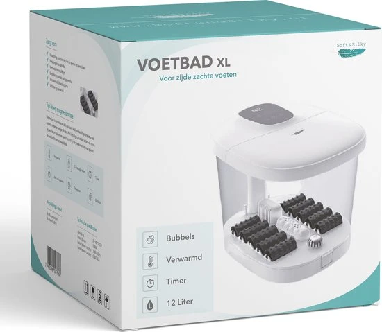 Soft & Silky - Elektrisch Massage Voetenbad - Bubbels - Verwarmd - Infrarood - 12L - Voetmassage - Voetbad - Voetroller - Voetenbad Met Massage - Eeltverwijderaar - Image 12