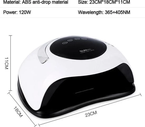 Infinite Styles Professionele Nageldroger 120 Watt - LED UV Nagel Lamp - Gel Nagellak - Gelpolish - Gel Nagels - Nagel Kit - Nail Set - Builder Gel - Acryl - Image 4