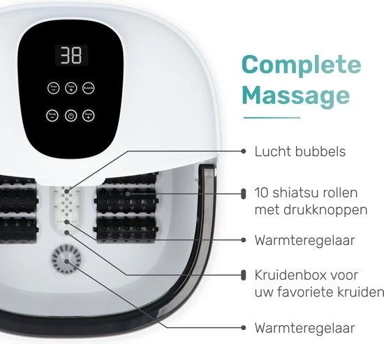 Soft & Silky - Etherisch Massage Voetenbad - Bubbel - Verwarmd - Infrarood - Voetmassage - Voetbad - Voetroller - Image 3