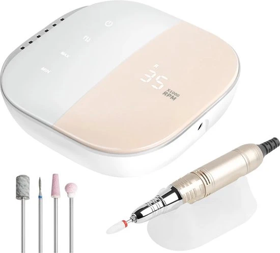 CACCIO? NAILS Victoria Nails Pro 2021 Goud/Roze Premium Electrische Nagelfrees - 35000RPM - Inclusief 4 Bitjes - Manicure /Pedicure Voeten En Handen - Electrische Nagelvijl - Acrylnagels - Gelnagels - Nepnagels - Professioneel - Image 15