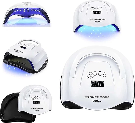 StoneGoods 80W Nageldroger Voor Gelnagels - Sun X Plus- Professionele 42LED UV Nagellamp Voor Gel Nagellak - 42 LEDlampjes - SMART Sensor - 2 Handen Droger - Timer 10/30/60/90 Sec - UV LCD Disply - Low Heat Mode - Automatic Sensor - Double Light - Nagel Gellak - Image 3