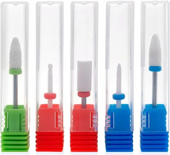 AA Commerce Professionele Keramische & Diamant Frezen Voor Elektrische Freesmachine - Nagelfrees Bitjes Frees - Manicure/Pedicure Ceramic Nail Art Nagel Frezen Diamand Frezenset - Keramische Freesbitje Freesjes Fijn/Grof - Set Van 8 Stuks - Image 3