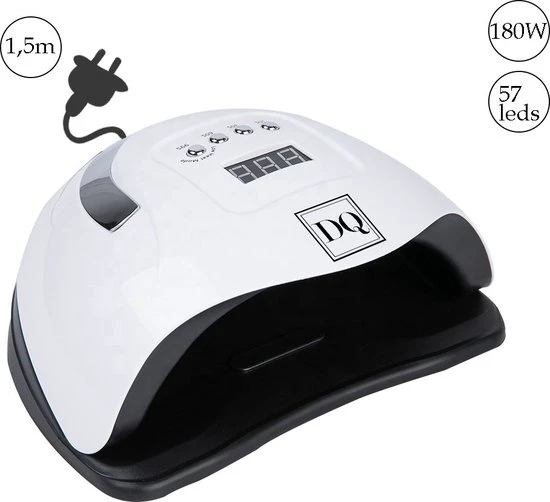 DANIQQI - 180 Watt UV LED Lamp Gelnagels - 57 LED Lampen- Nagel - UV - LED Lamp - Wit - Zwart - Nagellamp - Nail Dryer - Nagels - Salon - Timer - Professioneel - Super Krachtig - Extra Lang Snoer - Image 5