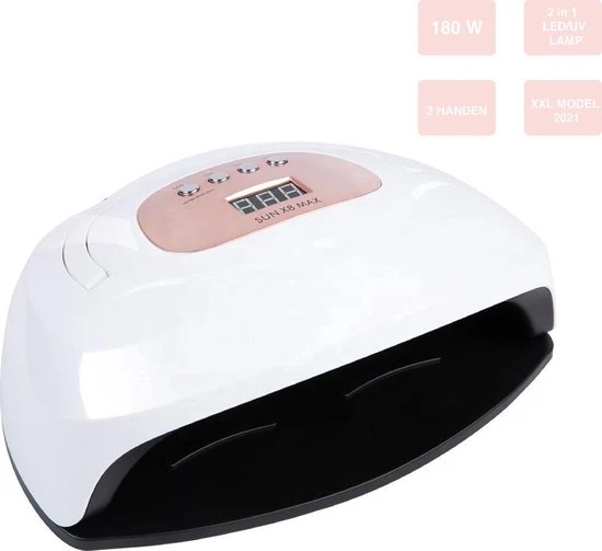 Nageldroger - SUN X8 Max - UV LED Lamp Nagels - 57 LED - Nagel - UV - LED Lamp - Nagellamp - Nail Dryer - Nagels - Salon - Professioneel - 2 Handen - 180 Watt - Model 2021 - Image 6