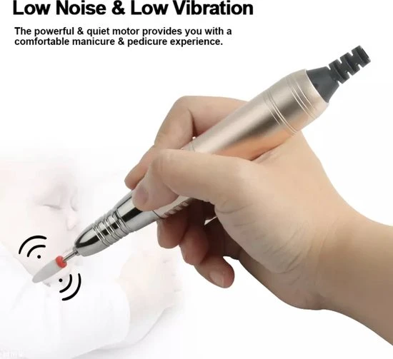 CACCIO? NAILS Victoria Nails Pro 2021 Goud/Roze Premium Electrische Nagelfrees - 35000RPM - Inclusief 4 Bitjes - Manicure /Pedicure Voeten En Handen - Electrische Nagelvijl - Acrylnagels - Gelnagels - Nepnagels - Professioneel - Image 3