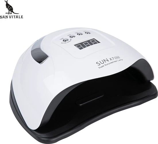 San Vitale? - Professionele UV-LED Nageldroger Lamp - Premium LED Nagellamp - Nagellak Lamp - Nagel LED Lamp - Salon Kwaliteit 150 Watt LED - Sun X7 Max - Nagellak Droger - Gellak Nagels - Smart Sensor - 59 Leds - INCLUSIEF GRATIS Base&Topcoat - Wit - Image 5