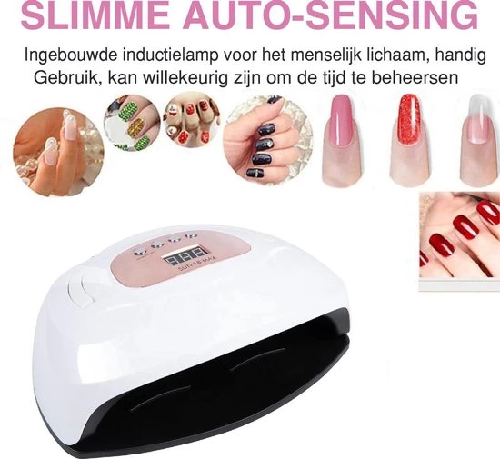 Nageldroger - SUN X8 Max - UV LED Lamp Nagels - 57 LED - Nagel - UV - LED Lamp - Nagellamp - Nail Dryer - Nagels - Salon - Professioneel - 2 Handen - 180 Watt - Model 2021 - Image 9