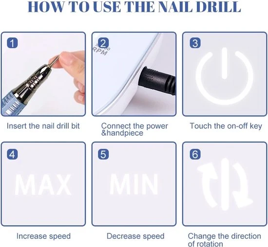 CACCIO? NAILS Victoria Nails Pro 2021 Goud/Roze Premium Electrische Nagelfrees - 35000RPM - Inclusief 4 Bitjes - Manicure /Pedicure Voeten En Handen - Electrische Nagelvijl - Acrylnagels - Gelnagels - Nepnagels - Professioneel - Image 14