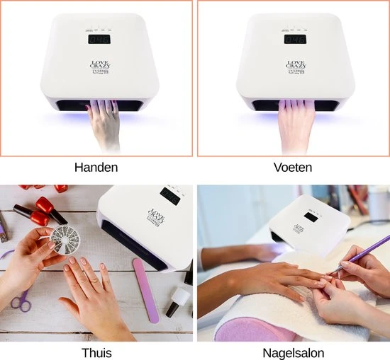 Love Crazy LoveCrazy 60W LED Nageldroger Voor Gelnagels - UV Lamp - Gellak Lamp - Wit - Image 9