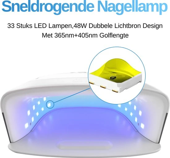 Love Crazy LoveCrazy 48W LED Nageldroger Voor Gelnagels - UV Lamp - Gellak Lamp - Wit - Image 7