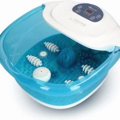 Qumax Elektrisch Verwarmd Voetenbad Met Massage Rollers ? Voetmassage Met Vibratie En Bubbels ? Incl LCD Scherm ? Tot 48? Graden