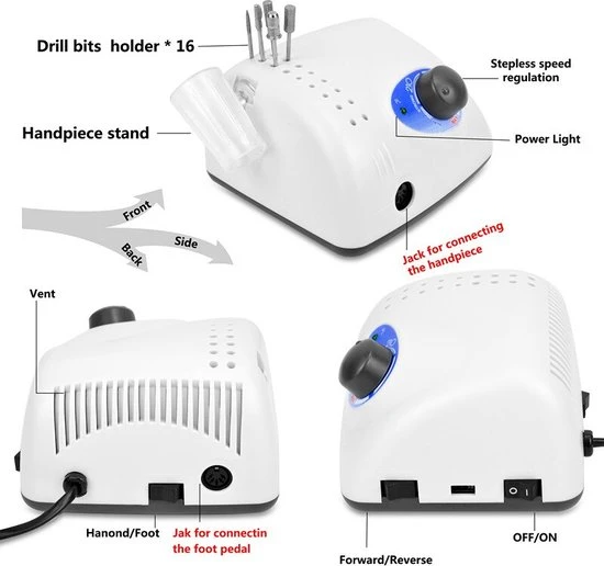 InHarmony - Professionele Nagelvijl Machine Set - Manicure - Pedicure - Tool Machine - Nagelfrees Machine - Nieuw Collectie - Image 3