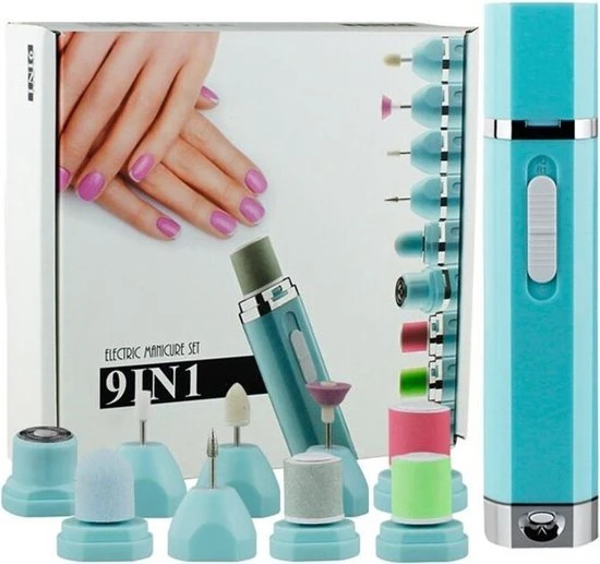 Merkloos Manicure Pedicure Elektrische Set 9 In 1. Voor Nagels Voeten En Verwijderen Eelt. - Image 2