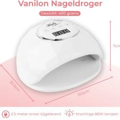 Vanilon UV Lamp Gelnagels – Gellak Nagel Droger – Black Friday 2022 - 86W LED – 2,5 Meter Snoer -Lanaform Shop 550x521 1