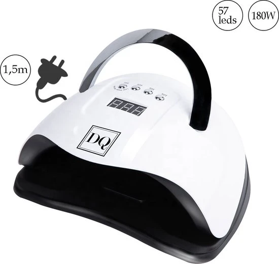 DANIQQI - 180 Watt UV LED Lamp Gelnagels - 57 LED Lampen- Nagel - UV - LED Lamp - Wit - Zwart - Nagellamp - Nail Dryer - Nagels - Salon - Timer - Professioneel - Super Krachtig - Extra Lang Snoer - Image 6