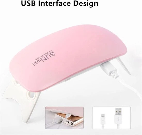 Cheaperito Premium LED Nagellamp I Nagelgellak Droger I Nagel Lamp I Mini Nagellak Droger I Nagellakdroger I USB Nageldroger I UV I 6 Watt I Roze