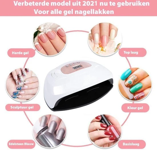 Nageldroger - SUN X8 Max - UV LED Lamp Nagels - 57 LED - Nagel - UV - LED Lamp - Nagellamp - Nail Dryer - Nagels - Salon - Professioneel - 2 Handen - 180 Watt - Model 2021 - Image 10