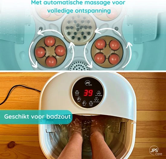 JPS Care? Voetenbad Met Elektrische Massage - Automatische Voetmassage - Instelbare Warmte Tot 47?C - Inklapbaar Met Draaghendel - Image 4