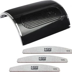 MEGA BEAUTY SHOP® Stofafzuiger Nagels - Zwart - Inclusief 3 MBS® Trapeze Vijlen