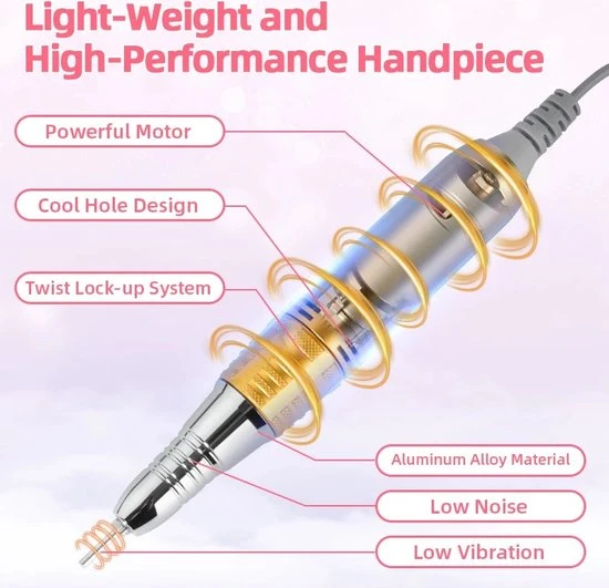 CACCIO? NAILS 2022 Premium Draadloze - Oplaadbare Nagelfrees - Gradient Green - 35000 RPM - Inclusief 4 Bitjes - 2022 Nieuw Model - Draagbaar - Professioneel - Image 9
