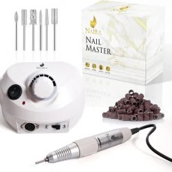 Naera Professionele Elektrische Nagelvijl Set - Nagelfrees Machine Voor Freesen / Slijpen / Snijden / Polijsten - Manicure Nagel Freesmachine - Manicureset - Pedicureset - Nagelverzorging - Wit