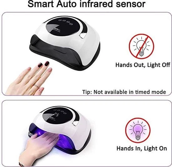 Merkloos Professionele Nagellamp LED-UV 120 Watt | Ingebouwde Timer-Gellak-Gelnagels-Salon-Nageldroger-Krachtig-Manicure | Gel Nagel Droger - 120W De Sterkste Nagellamp Op De Markt Geschikt Voor Elke Nagel, Sneller Droger Voor Gel Polish Nails - Image 9
