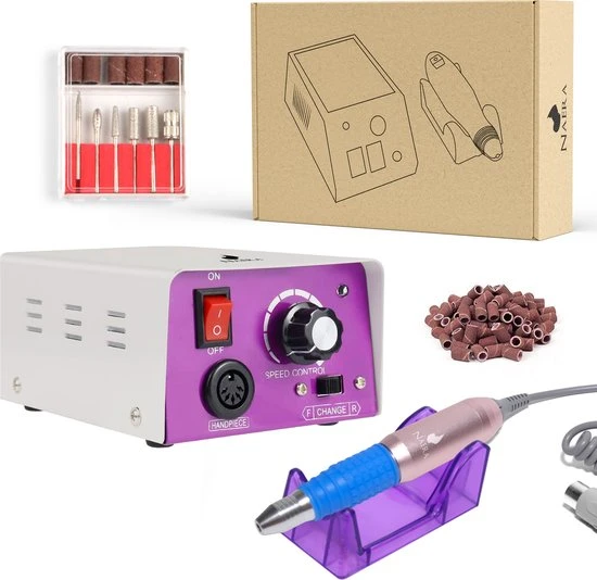 Naera R102 Retro Nagelfrees - Elektrische Nagelvijl - Manicure- En Pedicure Set - Voor Gel/Acryl/Kunst Nagels - Incl. 56 Schuurrolletjes
