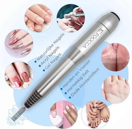 FOOCCA Nagelfrees - 11 Bitjes En 58 Schuurrolletjes - Elektrische Nagelvijl - Eelt Verwijderaar - Manicure Apparaat - Pedicure Set - Extra Lange Kabel 8 FOOCCA Nagelfrees - 11 Bitjes En 58 Schuurrolletjes - Elektrische Nagelvijl - Eelt Verwijderaar - Manicure Apparaat - Pedicure Set - Extra Lange Kabel - Image 6