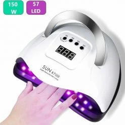 Allure Beauty Allure & Beauty LED Nageldroger | 150 Watt UV LED Lamp | 57 Sterke LED's | Gelnagels | Snel Drogend | Krachtige Nagellamp | Draagbaar | Geschikt Voor Elke Soort Gel Nagellak | Wit