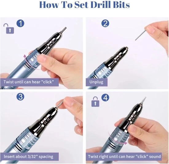 CACCIO? NAILS Victoria Nails Pro 2021 Goud/Roze Premium Electrische Nagelfrees - 35000RPM - Inclusief 4 Bitjes - Manicure /Pedicure Voeten En Handen - Electrische Nagelvijl - Acrylnagels - Gelnagels - Nepnagels - Professioneel - Image 10