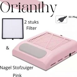 Orianthy Nagel Stofafzuiger - Nagel Stofafscheider Zuigmachine - Manicure- Roze - Nail Dust Collector Pink