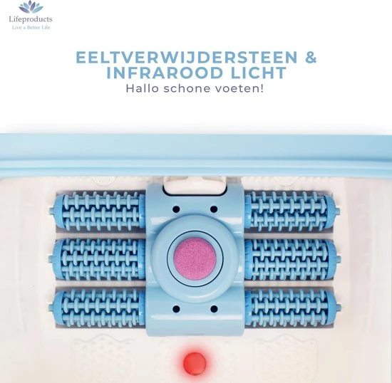 Lifeproducts Elektrisch Massage Voetenbad Met Eeltverwijderaar - Instelbare Warmte Tot 48?C - Bubbelstraal - Reinigend Infrarood Licht - Automatische Voetmassage - Voetbad Met Massage - 9 Liter - Image 4