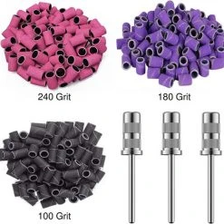 Merkloos Schuurrolletjes Nagelfrees - 100/180/240 Grit - 300 Stuks - Schuurrolletjes - Schuurrollen - Schuurrolletjes 100 - Schuurrolletjes 180 Grit - Schuurrolletjes 240 Grit - Schuurhulzen - Mandrel Bitjes - Sanding Bands Nagels - Sanding Bands Nails