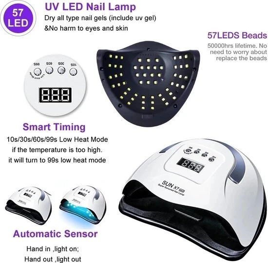 SUN UV Professionele 180W LED Nageldroger Lamp - Gel Nagel Droger - 180W De Sterkste Nagellamp Op De Markt - Geschikt Voor Elke Nagel, Sneller Droger Voor Gel Polish Nail Apparatuur Automatische Sensor Nail Art Gereedschap Voor Vingernagel En Teennagel - Image 2