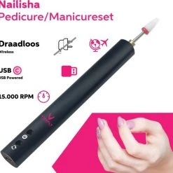Vivefly Healthcare Nailisha Elektrische Nagelvijl - Pedicure En Manicure - Nagels - Nagelfrees - Eelt Verwijderen- 15.000 Touren- Acrylnagels - Gelnagels- Draadloos