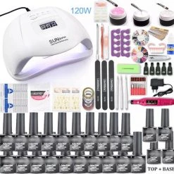 40 Kleuren Nagellak Super Manicure Set 120/80/54W Led Nail Lamp Nail Set Met Alle Gereedschap | Manicure Elektrische Nagelvijl | FaQood