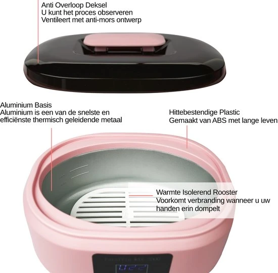 Faseras Paraffinebad - Met Display - Voor Handen/Voeten - Roze - Image 6